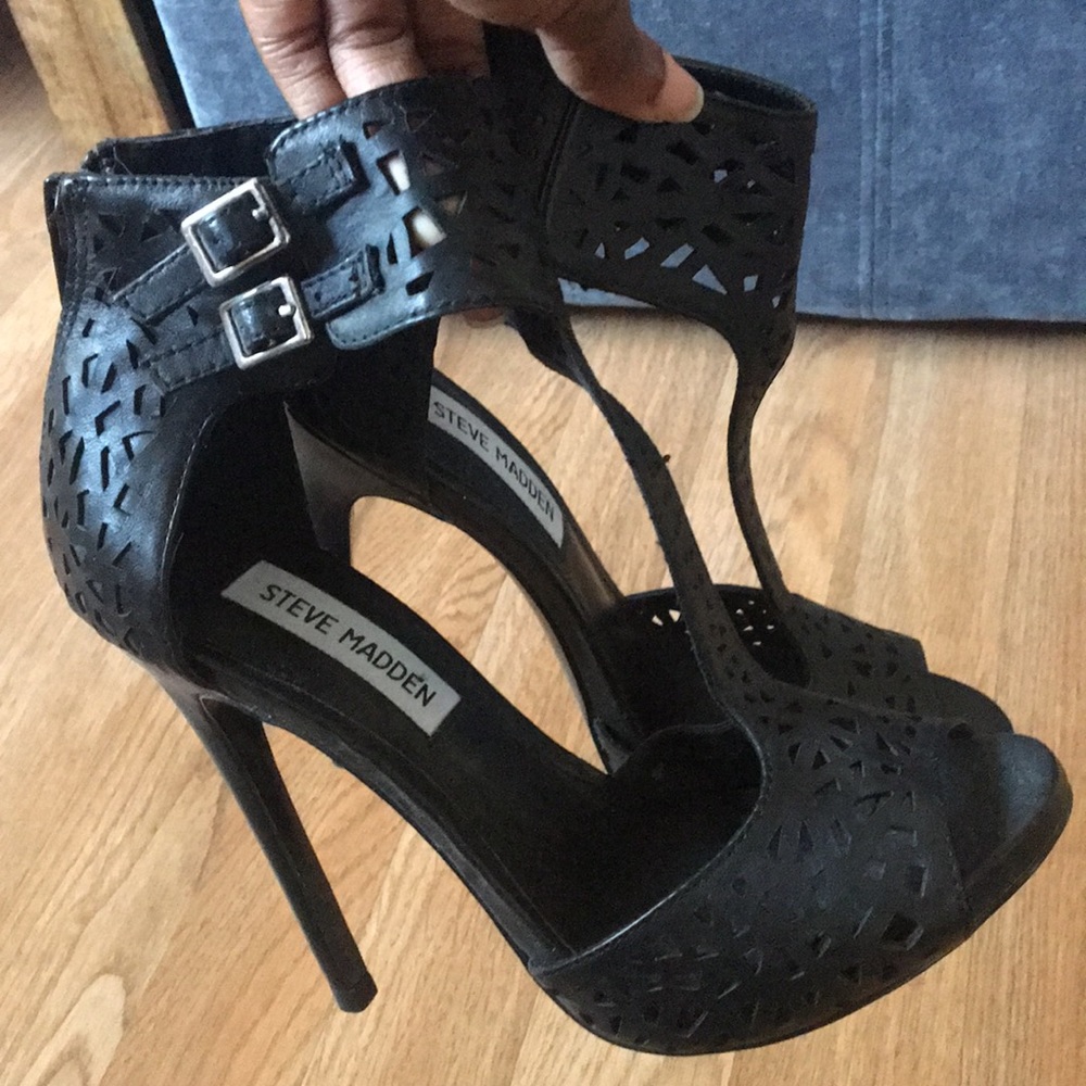 Mesh open toe shoes with stiletto heel